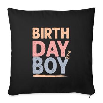 Birthday Boy - Sofa pillowcase 17,3'' x 17,3'' (45 x 45 cm) - black - Front