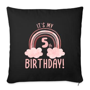 5th Birthday Fifth Birthday Five Years Old - Sofa pillowcase 17,3'' x 17,3'' (45 x 45 cm) - black - Front
