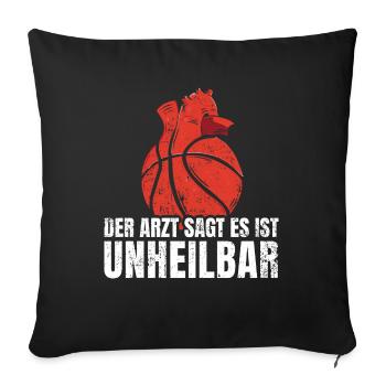 Basketball Frequenz - Sofakissenbezug 45 x 45 cm - Schwarz - Vorne