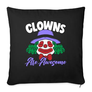 Les clowns sont géniaux cirque fête d’anniversaire comédie - Housse de coussin décorative 45 x 45 cm - noir - Devant