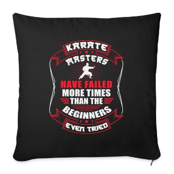 Karate Black Belt Gi Uniform - Sofakissenbezug 45 x 45 cm - Schwarz - Vorne