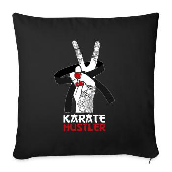 Karate Black Belt Gi Uniform - Sofakissenbezug 45 x 45 cm - Schwarz - Vorne