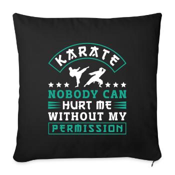 Karate Black Belt Gi Uniform - Sofakissenbezug 45 x 45 cm - Schwarz - Vorne