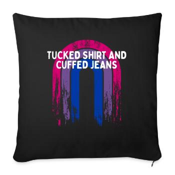 Tucked Shirt and Cuffed Jeans Bisexual LGBTQ Bi - Sofa pillowcase 17,3'' x 17,3'' (45 x 45 cm) - black - Front