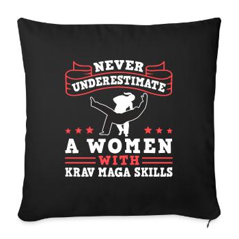 Krav Maga Apparel Israélien Self - Housse de coussin décorative 45 x 45 cm - noir - Devant