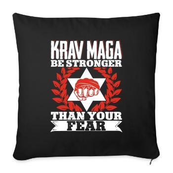 Krav Maga Apparel Israeli Self - Sofakissenbezug 45 x 45 cm - Schwarz - Vorne