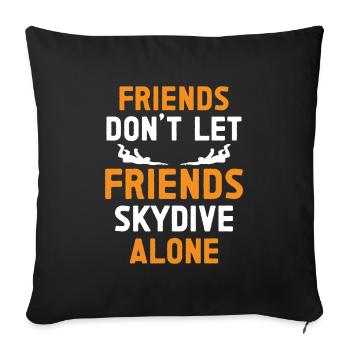 Saut en parachute de parachute - Housse de coussin décorative 45 x 45 cm - noir - Devant