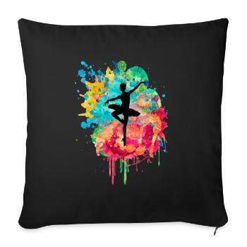 Ballerine dans la danse PopArt - Housse de coussin décorative 45 x 45 cm - noir - Devant