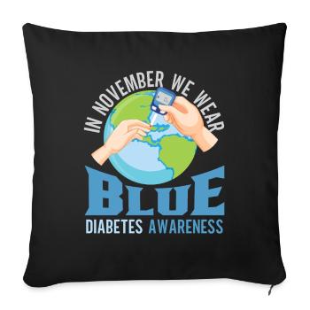 Diabetes Awareness Blue Diabetes Band Diabetes - Sofa pillowcase 17,3'' x 17,3'' (45 x 45 cm) - black - Front