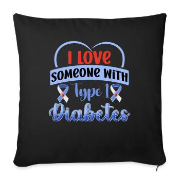 Diabetes Awareness Blue Diabetes Band Diabetes - Sofa pillowcase 17,3'' x 17,3'' (45 x 45 cm) - black - Front