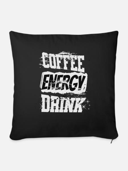 Kaffee liebhaber Grunge Design - Sofakissenbezug 45 x 45 cm - Schwarz
