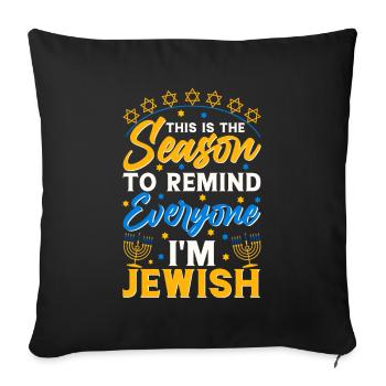 Hanukkah Hanukkah Dreidel Festival juif - Housse de coussin décorative 45 x 45 cm - noir - Devant