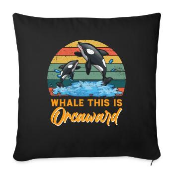 Orca Ozean Wal Orca Fan Meerestier - Sofakissenbezug 45 x 45 cm - Schwarz - Vorne