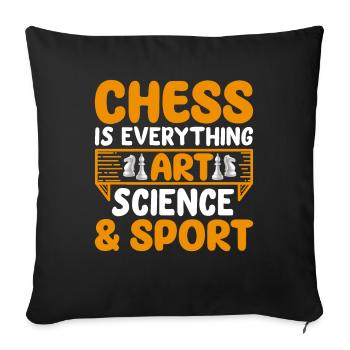 Schach Figuren Schachbrett Schachspieler Schach - Sofakissenbezug 45 x 45 cm - Schwarz - Vorne