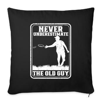 Joueur de frisbee - Housse de coussin décorative 45 x 45 cm - noir - Devant