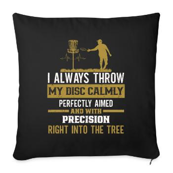 Disc Golf Player Frisbee Player - Sofa pillowcase 17,3'' x 17,3'' (45 x 45 cm) - black - Front