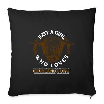 Scottish Highland cattle Highland Cattle - Sofa pillowcase 17,3'' x 17,3'' (45 x 45 cm) - black - Front