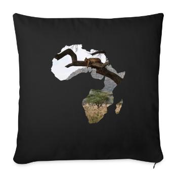 Afrika Madagaskar Serengeti Löwe - Sofakissenbezug 45 x 45 cm - Schwarz - Vorne