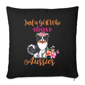 Australian Shepherd Aussie Dad Aussie Mom - Sofa pillowcase 17,3'' x 17,3'' (45 x 45 cm) - black - Front