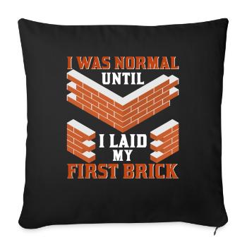 Masonry, masonry, bricklayer, apprentice, mason, master - Sofa pillowcase 17,3'' x 17,3'' (45 x 45 cm) - black - Front