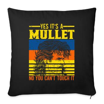 Mullet Hairstyle Vokuhila Hairstyle - Sofa pillowcase 17,3'' x 17,3'' (45 x 45 cm) - black - Front