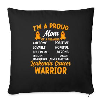 Leukemia Awareness Month Leukemia Survivor - Sofa pillowcase 17,3'' x 17,3'' (45 x 45 cm) - black - Front