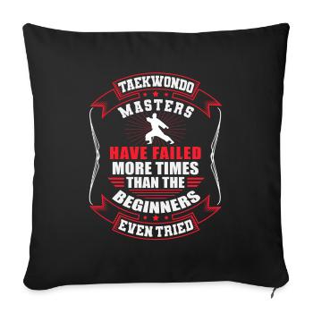 TKD Korean Martial Arts Tae Kwon - Sofakissenbezug 45 x 45 cm - Schwarz - Vorne