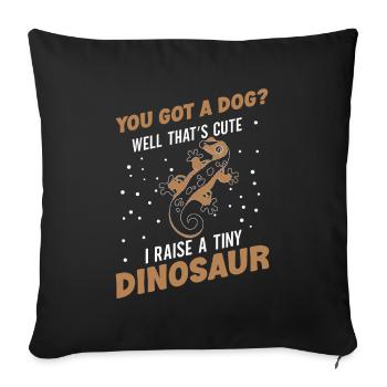 Crown Gecko Reptile Gecko Terrarium Pet - Housse de coussin décorative 45 x 45 cm - noir - Devant