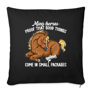 Amateur de chevaux miniatures - Housse de coussin décorative 45 x 45 cm - noir - Devant
