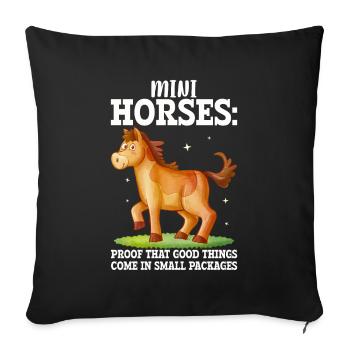 Amateur de chevaux miniatures - Housse de coussin décorative 45 x 45 cm - noir - Devant