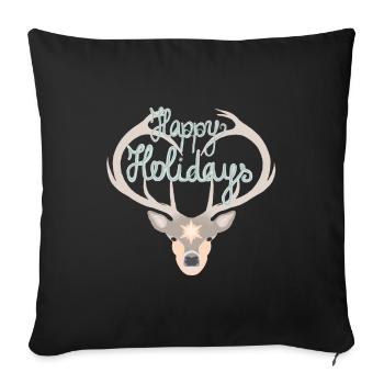 Joyeuses Fêtes Cerf ! T-shirt cadeau de Noël - Housse de coussin décorative 45 x 45 cm - noir - Devant