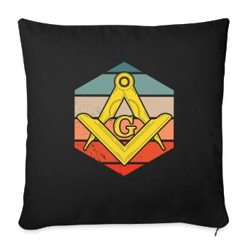 Masonic Freemasonry Fraternal - Sofakissenbezug 45 x 45 cm - Schwarz - Vorne
