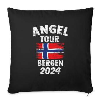 BERGEN 2024 Fishing Tour Norway - Sofa pillowcase 17,3'' x 17,3'' (45 x 45 cm) - black - Front