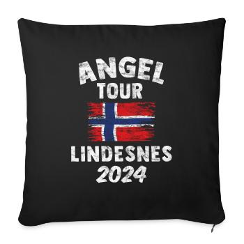 LINDESNES 2024 Fishing Tour Norway - Sofa pillowcase 17,3'' x 17,3'' (45 x 45 cm) - black - Front