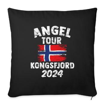 KONGSFJORD 2024 - Fishing Tour Norway - Sofa pillowcase 17,3'' x 17,3'' (45 x 45 cm) - black - Front