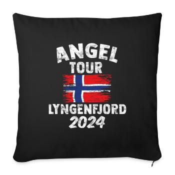 LYNGENFJORD 2024 - Fishing Tour Norway - Sofa pillowcase 17,3'' x 17,3'' (45 x 45 cm) - black - Front