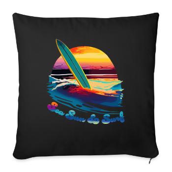 Sea sun & surf - Sofa pillowcase 17,3'' x 17,3'' (45 x 45 cm) - black - Front