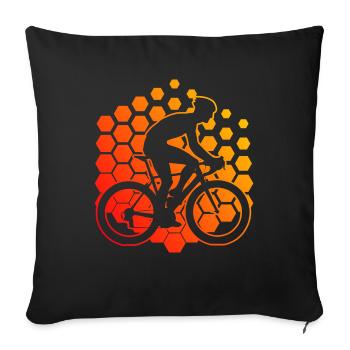 Vélo de route Vélo de route femme Vélo de route homme - Housse de coussin décorative 45 x 45 cm - noir - Devant