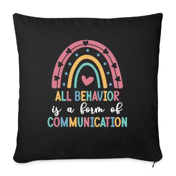 Autisme - Housse de coussin décorative 45 x 45 cm - noir - Devant