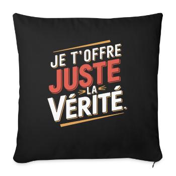 Je t'offre juste la vérité - Housse de coussin décorative 45 x 45 cm - noir - Devant