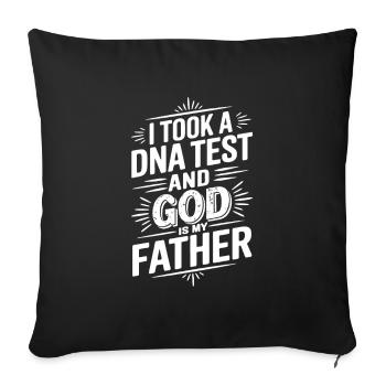 Test ADN fait, Dieu est mon père ! Chrétien - Housse de coussin décorative 45 x 45 cm - noir - Devant