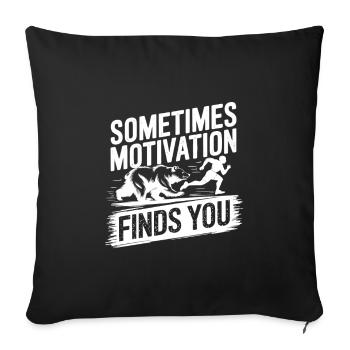 Sometimes motivation finds you! Race Jogging - Sofa pillowcase 17,3'' x 17,3'' (45 x 45 cm) - black - Front