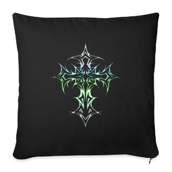 Goth Cross Y2K Emo Cross Gothic Aesthetic Tribal - Sofa pillowcase 17,3'' x 17,3'' (45 x 45 cm) - black - Front