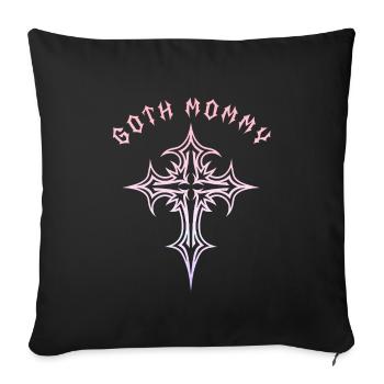 Maman gothique ! Esthétique gothique Croix Y2K - Housse de coussin décorative 45 x 45 cm - noir - Devant