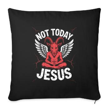 Pas Jésus aujourd’hui ! Sataniste, athée, gothique, esthétique - Housse de coussin décorative 45 x 45 cm - noir - Devant