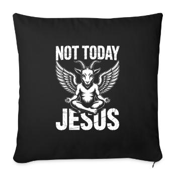 Pas Jésus aujourd’hui ! Sataniste, athée, gothique, esthétique - Housse de coussin décorative 45 x 45 cm - noir - Devant