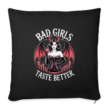 Les mauvaises filles ont meilleur goût ! Gothique Gothique Emo Baddie - Housse de coussin décorative 45 x 45 cm - noir - Devant