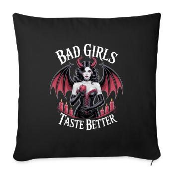 Les mauvaises filles ont meilleur goût ! Gothique Gothique Emo Baddie - Housse de coussin décorative 45 x 45 cm - noir - Devant