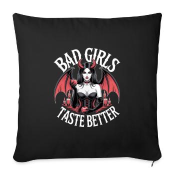 Bad Girls Taste Better! Goth Gothic Emo Baddie - Sofa pillowcase 17,3'' x 17,3'' (45 x 45 cm) - black - Front