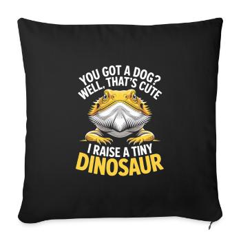 Bearded Dragon Reptile Lover Lizard Pet - Sofa pillowcase 17,3'' x 17,3'' (45 x 45 cm) - black - Front